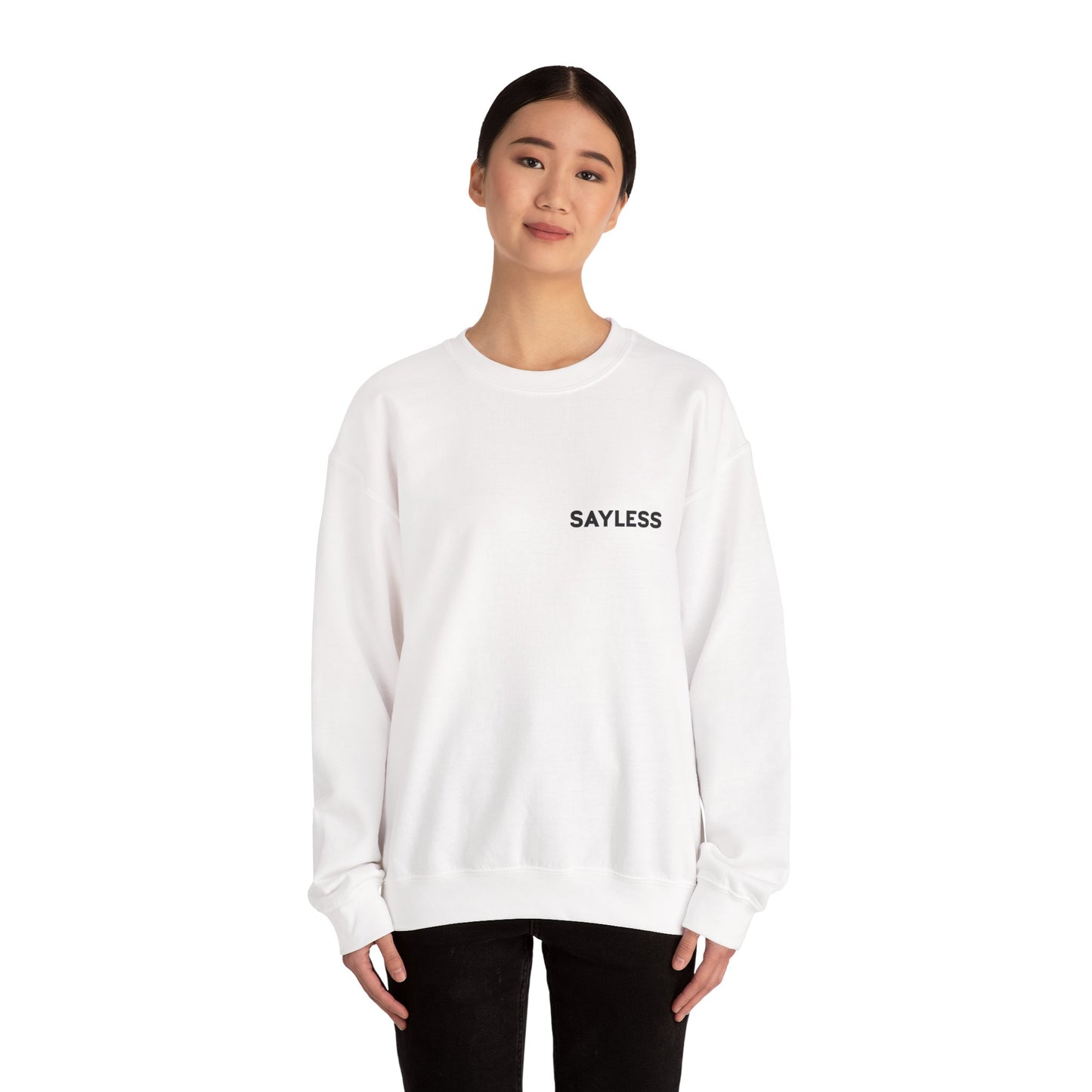 Sayless Unisex Crewneck Sweatshirt with QR Code | Trendy Casual Wear | Perfect Gift for Friends