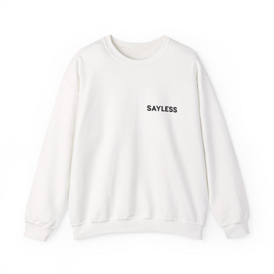 Sayless Unisex Crewneck Sweatshirt with QR Code | Trendy Casual Wear | Perfect Gift for Friends